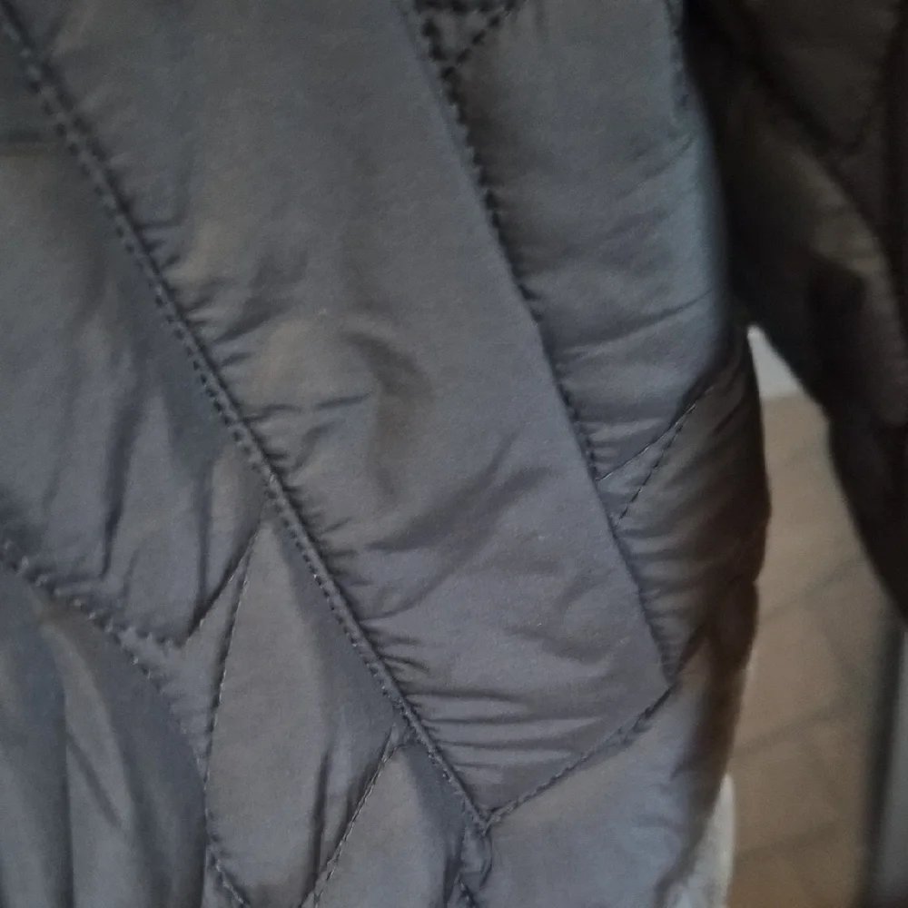 Rosenthal Navy Puffer Jacket with Pink and Yellow Trim - Picture 3 of 6